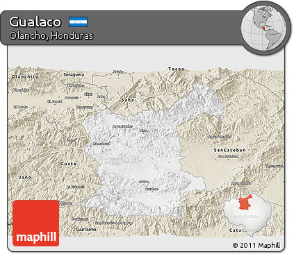 Classic Style 3D Map of Gualaco