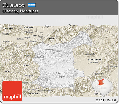 Classic Style 3D Map of Gualaco