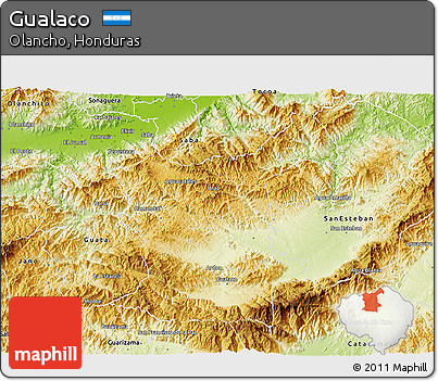 Physical 3D Map of Gualaco