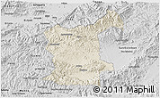 Shaded Relief 3D Map of Gualaco, desaturated