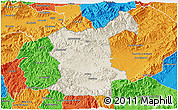 Shaded Relief 3D Map of Gualaco, political outside