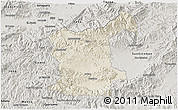 Shaded Relief 3D Map of Gualaco, semi-desaturated