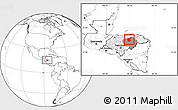 Blank Location Map of Gualaco, highlighted country, highlighted parent region