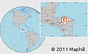 Gray Location Map of Gualaco, highlighted parent region