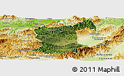 Satellite Panoramic Map of Gualaco, physical outside