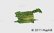 Satellite Panoramic Map of Gualaco, single color outside