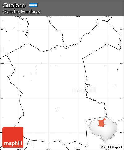 Blank Simple Map of Gualaco, no labels