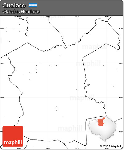 Blank Simple Map of Gualaco, no labels