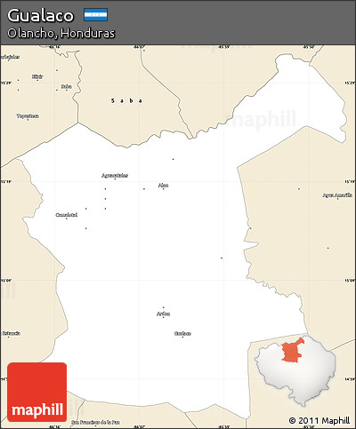 Classic Style Simple Map of Gualaco
