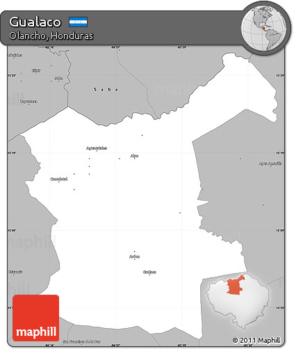 Gray Simple Map of Gualaco