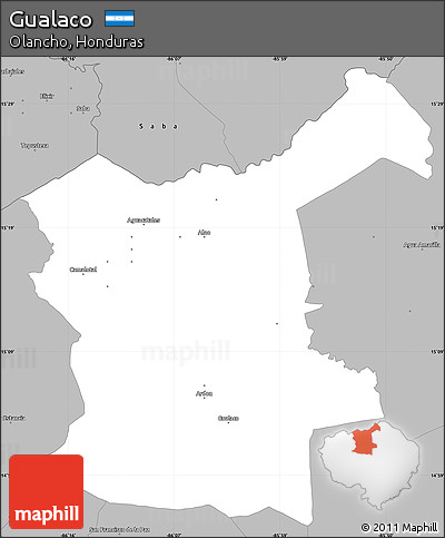 Gray Simple Map of Gualaco