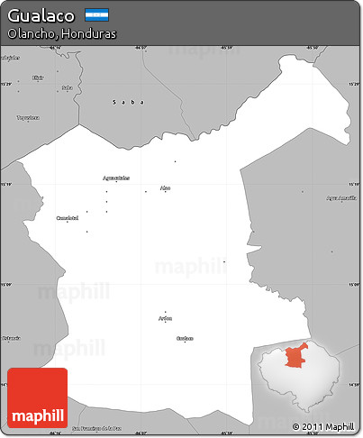 Gray Simple Map of Gualaco