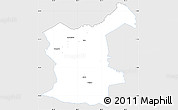 Silver Style Simple Map of Gualaco, single color outside
