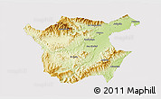 Physical 3D Map of Juticalpa, cropped outside