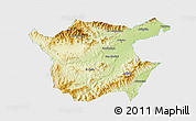 Physical 3D Map of Juticalpa, single color outside