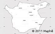 Silver Style Simple Map of Juticalpa, cropped outside