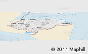 Classic Style Panoramic Map of Honduras, single color outside