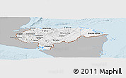 Gray Panoramic Map of Honduras, single color outside