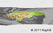 Physical Panoramic Map of Honduras, darken, desaturated