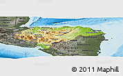 Physical Panoramic Map of Honduras, darken, semi-desaturated, land only