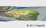 Physical Panoramic Map of Honduras, darken, semi-desaturated