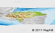 Physical Panoramic Map of Honduras, lighten, desaturated, land only