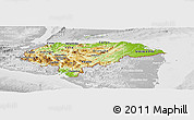 Physical Panoramic Map of Honduras, lighten, desaturated