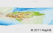 Physical Panoramic Map of Honduras, lighten, land only