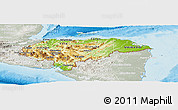 Physical Panoramic Map of Honduras, lighten, semi-desaturated, land only