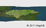 Satellite Panoramic Map of Honduras, darken