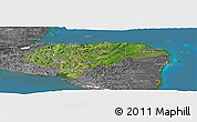 Satellite Panoramic Map of Honduras, desaturated, land only