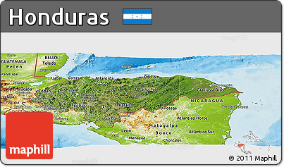 Satellite Panoramic Map of Honduras, physical outside