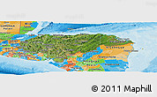 Satellite Panoramic Map of Honduras, political outside