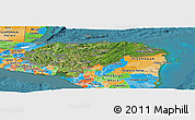 Satellite Panoramic Map of Honduras, political outside, satellite sea