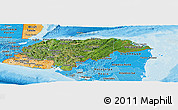 Satellite Panoramic Map of Honduras, political shades outside