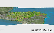 Satellite Panoramic Map of Honduras, semi-desaturated, land only