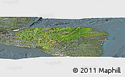 Satellite Panoramic Map of Honduras, semi-desaturated