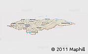 Shaded Relief Panoramic Map of Honduras, cropped outside