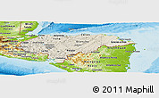 Shaded Relief Panoramic Map of Honduras, physical outside