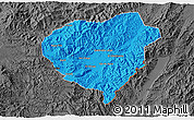 Political 3D Map of Danli, darken, desaturated
