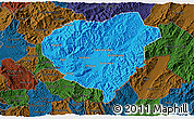 Political 3D Map of Danli, darken