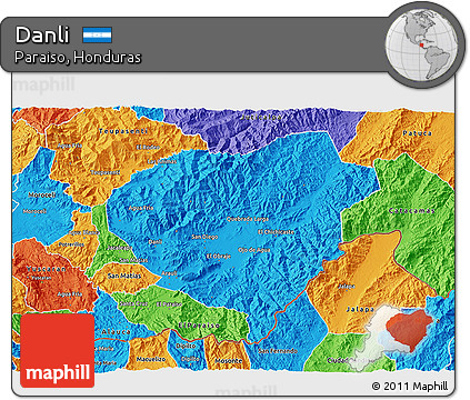 Political 3D Map of Danli