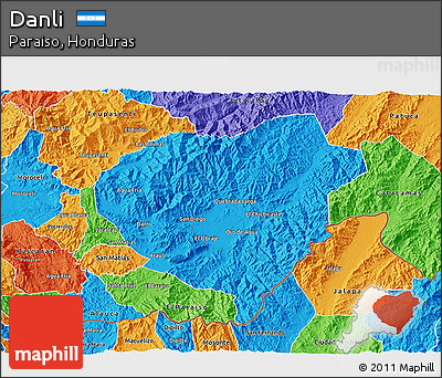 Political 3D Map of Danli