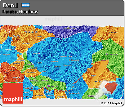 Political 3D Map of Danli