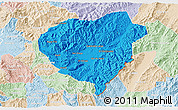 Political 3D Map of Danli, lighten