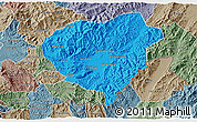 Political 3D Map of Danli, semi-desaturated