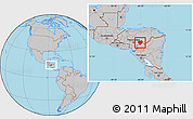 Gray Location Map of Danli