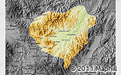 Physical Map of Danli, darken, desaturated