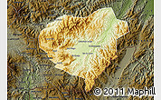 Physical Map of Danli, darken