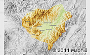 Physical Map of Danli, lighten, desaturated